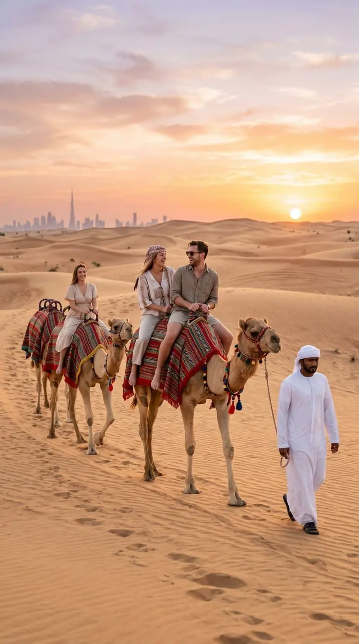 Camel ride at the Al Khatim camp Abu Dhabi
