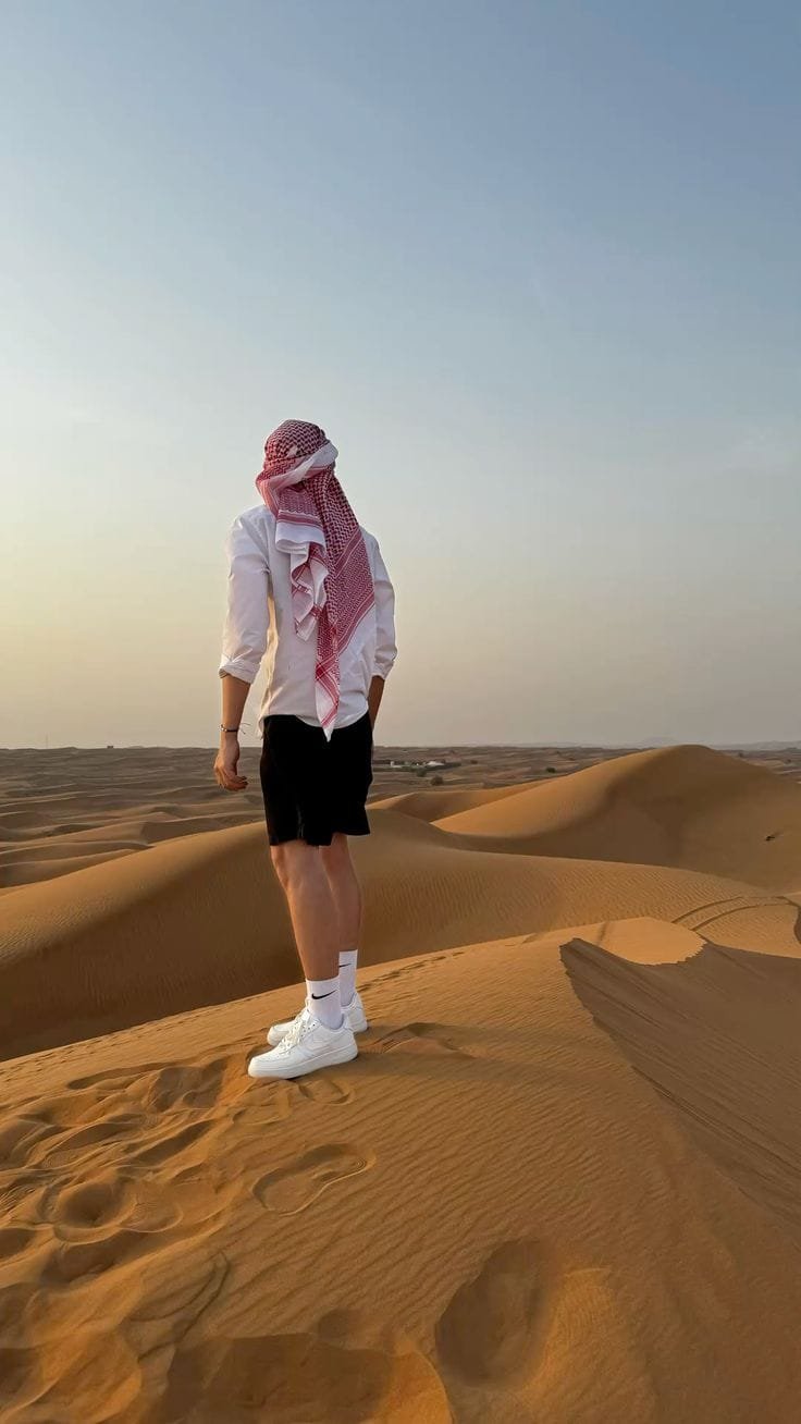 Desert edge tyre deflation stop Abu Dhabi safari