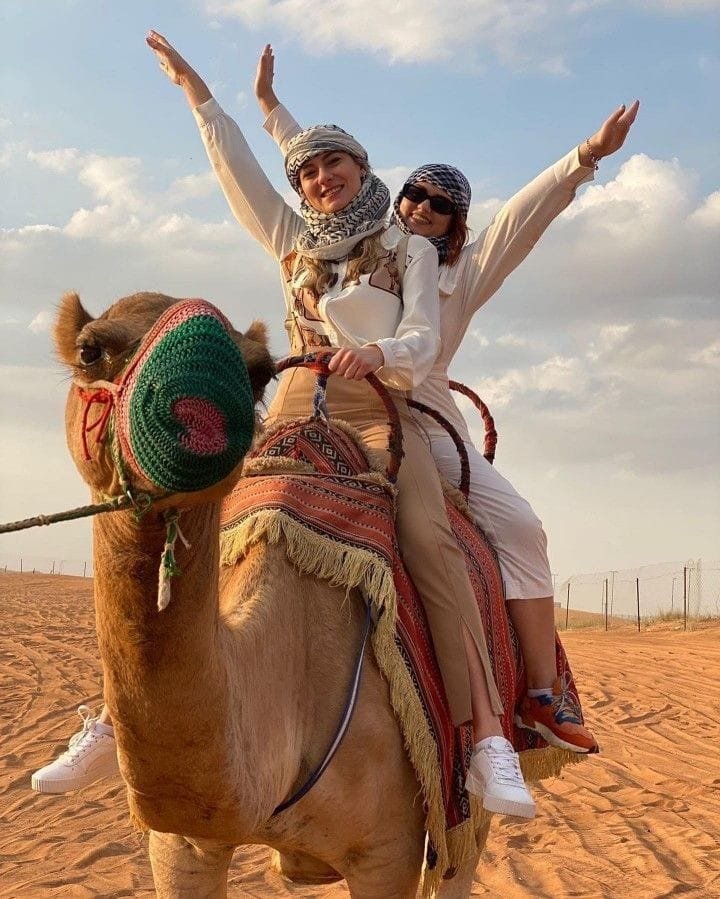 Camel ride at the Dubai desert camp