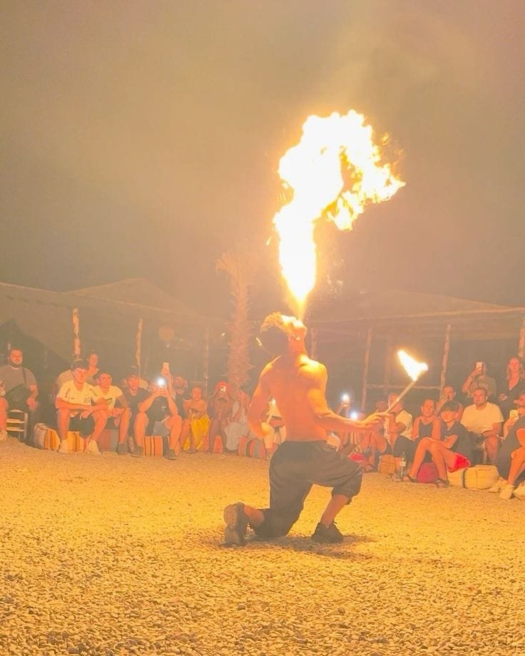 Fire show under the stars