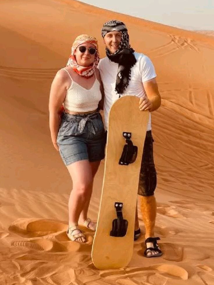 First time sandboarding desert safari Abu Dhabi guide