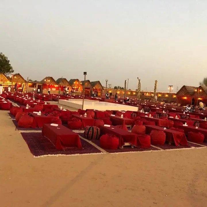 Majlis seating at the Al Khatim desert camp