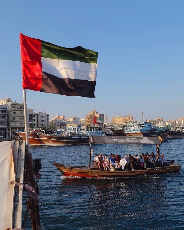 UAE Flag on Abra at Dubai Creek – Things to Do in Dubai