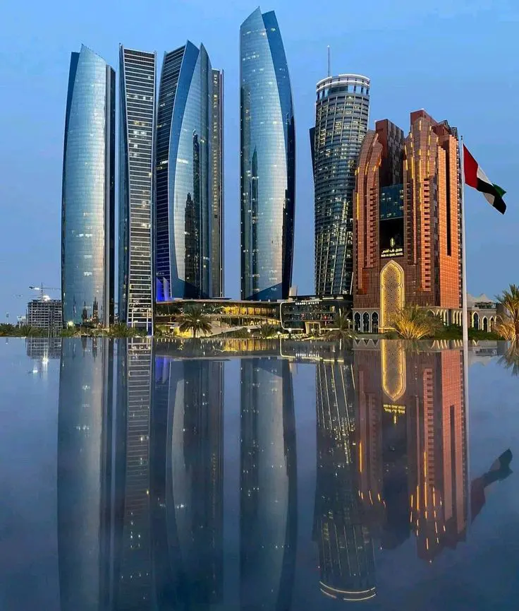 Etihad Towers seen on an Abu Dhabi layover tour from the airport