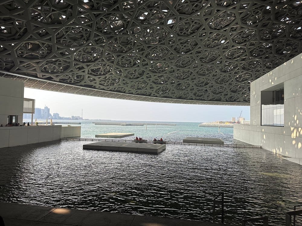 Light falling through the dome of Louvre Abu Dhabi on Saadiyat Island