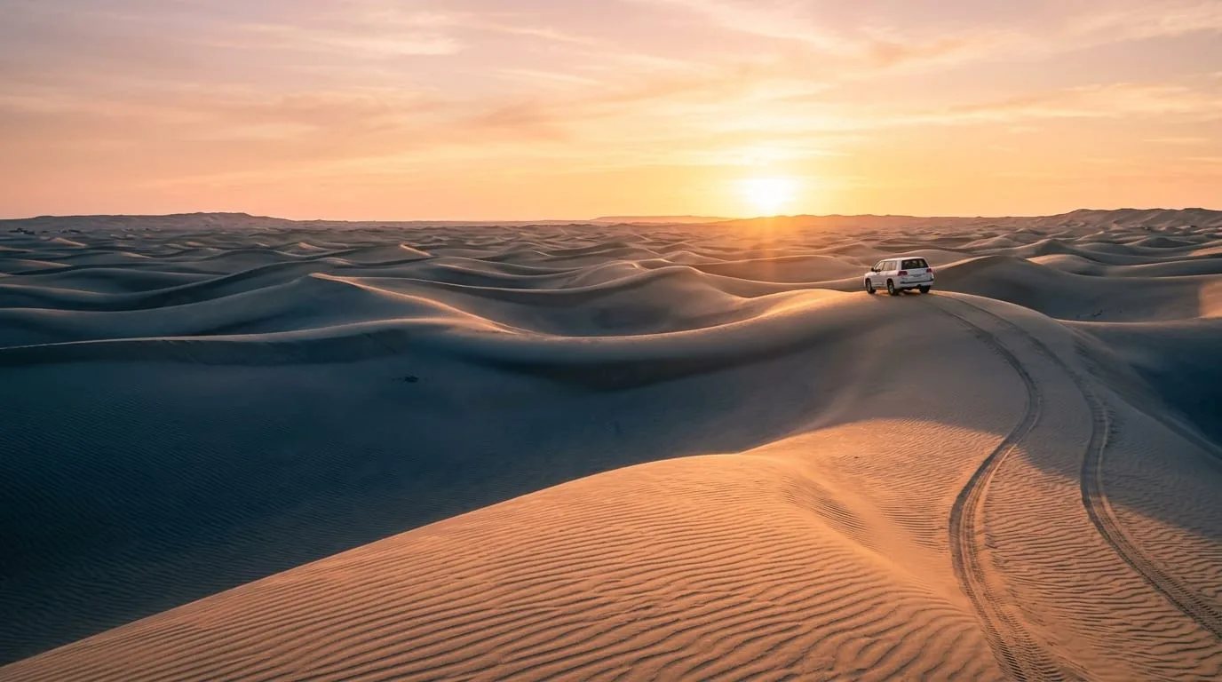 Morning Desert Safari Abu Dhabi with dune bashing and camel ride