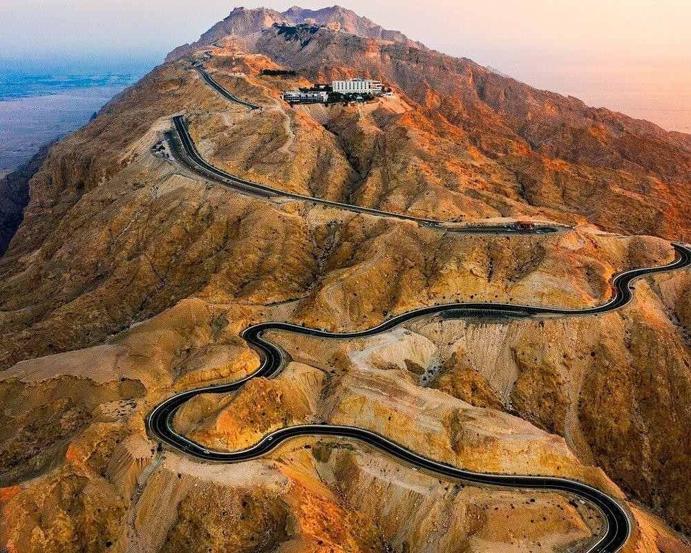 Road up Jebel Hafeet mountain in Al Ain